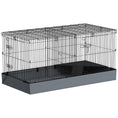 Load image into Gallery viewer, Guinea Pig Cage, 2 in 1 Rabbit Cage Pet Playpen with Removable Top, 2 Separate Area, Waterproof Oxford Fabric Floor, Perch, Ramp, Small Animal Cage for Guinea Pigs, Bunnies, Hedgehogs, Black