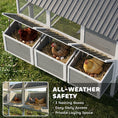 Load image into Gallery viewer, 77" Large Chicken Coop for 6-8 Chickens, Outdoor Wooden Hen House Poultry Cage with Run, 3 Nesting Boxes, Waterproof Roof, Removable Tray, Ramp for Farm Backyard, Gray