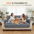 Load image into Gallery viewer, Waterproof Sofa Cover 3 Seater, Soft Couch Cover for Dogs Cats Pets, Non Slip Sofa Slipcoevr with Elastic Straps Furniture Protector for Living Room, Grey