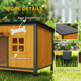 Charger l'image dans la visionneuse de la galerie, Dog House Anti-Chewing Steel Frame, Wooden Dog Kennel House with Openable Roof, Removable Floor, Door Curtain, Weatherproof Pet Shelter for Outdoor Indoor