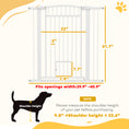 Load image into Gallery viewer, PawHut Pet Gate Indoor with Cat Door, 30"-41" Dog Gate, Extra Wide Walk Through Puppy Gate, 3-Inch and 5.5-Inch Extension Kits, Pressure or Hardware Mounted for Stairway, Doorway, Hallway, 42" High