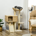 Load image into Gallery viewer, 95cm Cat Tree for Indoor Cats, Cat Tower with Scratching Posts, Ramp, Condo, Toy Balls, Platform, Bed, Ramp - Beige