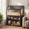 Load image into Gallery viewer, Hamster Cage with Storage Cabinet, Small Animal Cage with Easy View Acrylic Panels and Openable Top, Large Guinea Pig Habitat for Rat, Hedgehog, Gerbil, 41" x 16" x 40" H, Black