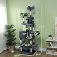 Load image into Gallery viewer, PawHut Cat Tree, 81" Cat Tower for Large Adults Indoor Cats with Cat Scratching Posts, Scratching Board, Cat Condos, Cat Beds, Hammocks, Multi-level Platforms, Toy Balls & Rope Cat Toy, Dark Gray