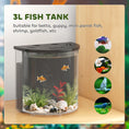 Load image into Gallery viewer, Fish Tank, 3L Nano Aquarium Starter Kit with Filter System, LED Light, Small Fish Tank for Betta, Goldfish, Shrimp, Black