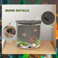 Load image into Gallery viewer, Fish Tank, 3L Nano Aquarium Starter Kit with Filter System, LED Light, Small Fish Tank for Betta, Goldfish, Shrimp, Black