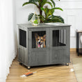 Load image into Gallery viewer, Dog Crate Furniture End Table, Pet Kennel for Small and Medium Dogs with Magnetic Door Indoor Animal Cage, Grey, 85 x 55 x 75 cm