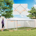 Load image into Gallery viewer, Outdoor Dog Kennel, Heavy Duty Dog Run Outdoor Fence with Waterproof Cover, Galvanized Chain Link, Secure Lock, for Large Breeds, Chickens, Ducks, 20' x 7.5' x 6.5'