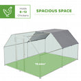 Load image into Gallery viewer, PawHut Large Chicken Coop Metal Chicken Run with Waterproof and Anti-UV Cover, Flat Shaped Walk-in Fence Cage Hen House for Outdoor and Yard Farm Use, 1.3" Tube Diameter, 9' x 12' x 6.5'