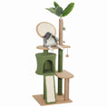 Load image into Gallery viewer, PawHut Cat Tree for Large Adult Indoor Cat with Green Leaves, 55 Inch Cat Tower with Cat Scratching Posts, Cat Condo, Scratching Pad, Ramp, Two Dangling Balls, Green