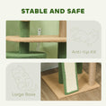Load image into Gallery viewer, PawHut Cat Tree for Large Adult Indoor Cat with Green Leaves, 55 Inch Cat Tower with Cat Scratching Posts, Cat Condo, Scratching Pad, Ramp, Two Dangling Balls, Green