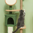 Load image into Gallery viewer, PawHut Cat Tree for Large Adult Indoor Cat with Green Leaves, 55 Inch Cat Tower with Cat Scratching Posts, Cat Condo, Scratching Pad, Ramp, Two Dangling Balls, Green