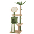 Load image into Gallery viewer, PawHut Cat Tree for Large Adult Indoor Cat with Green Leaves, 55 Inch Cat Tower with Cat Scratching Posts, Cat Condo, Scratching Pad, Ramp, Two Dangling Balls, Green