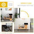 Load image into Gallery viewer, Wooden Rabbit Hutch with Wheels, Guinea Pig Cage, Small Animal House for Outdoor & Indoor with Slide-out Tray, 108 x 58 x 73.5cm, Yellow