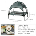 Load image into Gallery viewer, Elevated Dog Bed with Canopy, Portable Raised Dog Cot for S Sized Dogs, Indoor & Outdoor, 25" x 18" x 24", Grey