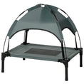 Load image into Gallery viewer, Elevated Dog Bed with Canopy, Portable Raised Dog Cot for S Sized Dogs, Indoor & Outdoor, 25" x 18" x 24", Grey