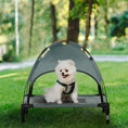 Load image into Gallery viewer, PawHut Elevated Dog Bed with Removable Canopy, Outdoor Dog Cot with UV Protection Canopy Shade, 24 inch Pet Bed for Camping, Gray