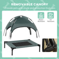 Load image into Gallery viewer, PawHut Elevated Dog Bed with Removable Canopy, Outdoor Dog Cot with UV Protection Canopy Shade, 24 inch Pet Bed for Camping, Gray