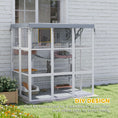 Load image into Gallery viewer, PawHut Catio Outdoor Cat Enclosure, Large Luxury Cat House Outside with Hammock, Condo, Jump Platforms, Ladders, Ramps, Tarp, Walk in Cat Cage for 2-4 Large Cats, 71"
