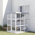 Load image into Gallery viewer, PawHut Catio Outdoor Cat Enclosure, Large Luxury Cat House Outside with Hammock, Condo, Jump Platforms, Ladders, Ramps, Tarp, Walk in Cat Cage for 2-4 Large Cats, 71"