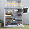 Load image into Gallery viewer, PawHut Catio Outdoor Cat Enclosure, Large Luxury Cat House Outside with Hammock, Condo, Jump Platforms, Ladders, Ramps, Tarp, Walk in Cat Cage for 2-4 Large Cats, 71"
