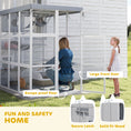 Load image into Gallery viewer, PawHut Catio Outdoor Cat Enclosure, Large Luxury Cat House Outside with Hammock, Condo, Jump Platforms, Ladders, Ramps, Tarp, Walk in Cat Cage for 2-4 Large Cats, 71"