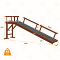 Load image into Gallery viewer, Wooden Dog Ramp, 73" Long Pet Ramp with Non-slip Rug & Removable Guardrails, Brown