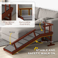 Load image into Gallery viewer, PawHut Dog Ramp, Dog Stairs for Small, Medium & Large Dogs, Pet Ramp for Bed or Couch with Removable Guardrails, Non-Slip Surface, 49" Long, Brown