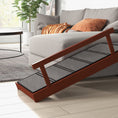 Load image into Gallery viewer, PawHut Dog Ramp, Dog Stairs for Small, Medium & Large Dogs, Pet Ramp for Bed or Couch with Removable Guardrails, Non-Slip Surface, 49" Long, Brown