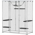 Load image into Gallery viewer, Large Catio Outdoor Cat Enclosure, Galvanized Steel Walk-in Cat Cage for Multiple Kittens, with Waterproof Cover, 5 Adjustable Platforms, Hammock, Metal Chicken Coop Run