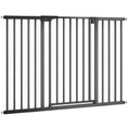 Load image into Gallery viewer, Baby Gate, Pet Gate with 3 Extensions, Auto-Close, Two-Way Open, Pressure Mounted for Stair, Doorways and Hallways, 36"H, Black