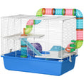Load image into Gallery viewer, Hamster Cage, Small Animal House, 3-Level Guinea Pig Cage Gerbil Haven, Tunnel Tube System, with Water Bottle, Exercise Wheel, Food Dish, Ramps, Blue