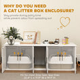 Load image into Gallery viewer, Cat Litter Box Enclosure for 2 Cats, Hidden Litter Box Furniture with Double Room, Scratching Mat, Kitty Washroom Furniture, 57" x 19" x 20", White