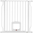 Charger l'image dans la visionneuse de la galerie, 29.5-33.5" Adjustable Dog Gate with Cat Door, Easy-Install Pressure/Hardware Mounted Pet Gate for Doorways and Hallways, White
