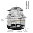 Load image into Gallery viewer, 25" Bird Cage for Finches, Canaries, Budgies, Indoor Parrot Cage with Perch, Swing, Food Container, Slide-out Tray, Handle, Black