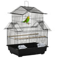 Load image into Gallery viewer, 25" Bird Cage for Finches, Canaries, Budgies, Indoor Parrot Cage with Perch, Swing, Food Container, Slide-out Tray, Handle, Black