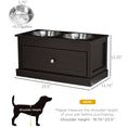 Load image into Gallery viewer, PawHut Large Elevated Dog Bowls with Storage Drawer Containing 11L Capacity, Raised Dog Bowl Stand Pet Food Bowl Dog Feeding Station, Brown