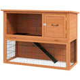 Load image into Gallery viewer, Rabbit Hutch Guinea Pig Hutch Wooden with No-Leak Tray, Asphalt Roof, Antiseptic Wood Outdoor for 1-2 Rabbits 120 x 50 x 92cm - Orange