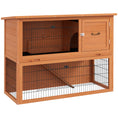 Load image into Gallery viewer, Rabbit Hutch Guinea Pig Hutch Wooden with No-Leak Tray, Asphalt Roof, Antiseptic Wood Outdoor for 1-2 Rabbits 120 x 50 x 92cm - Orange
