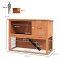 Load image into Gallery viewer, Rabbit Hutch Guinea Pig Hutch Wooden with No-Leak Tray, Asphalt Roof, Antiseptic Wood Outdoor for 1-2 Rabbits 120 x 50 x 92cm - Orange