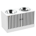 Load image into Gallery viewer, Elevated Dog Bowls with Storage Cabinet, Raised Dog Bowl Stand, Pet Feeding Station with Slow Feeder & Non-Slip, for Large Pets, White