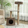 Load image into Gallery viewer, Scratching Cat Tree Post Climbing Kitten Pets Kitty Furniture with Toy, Brown