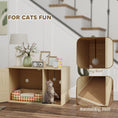 Load image into Gallery viewer, PawHut Cat Litter Box Enclosure with Rattan Door, Hidden Litter Box Furniture Hidden with Scratching Mat, Non-slip Foot Pads, Boho Style Cat Washroom House End Side Table, 31.5" x 20" x 20", Oak
