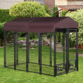 Load image into Gallery viewer, PawHut 8' x 4' x 6' Outdoor Dog Kennel, Welded Wire Heavy Duty Dog Run with 360° Rotating Bowls, Dog Kennel Outside with Waterproof & UV Resistant Cover, for S&M&L Dogs