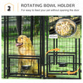 Load image into Gallery viewer, PawHut 8' x 4' x 6' Outdoor Dog Kennel, Welded Wire Heavy Duty Dog Run with 360° Rotating Bowls, Dog Kennel Outside with Waterproof & UV Resistant Cover, for S&M&L Dogs