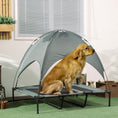 Load image into Gallery viewer, Elevated Dog Bed with Canopy, Portable Raised Dog Cot for XL Sized Dogs, Indoor & Outdoor, 48" x 36" x 43", Grey