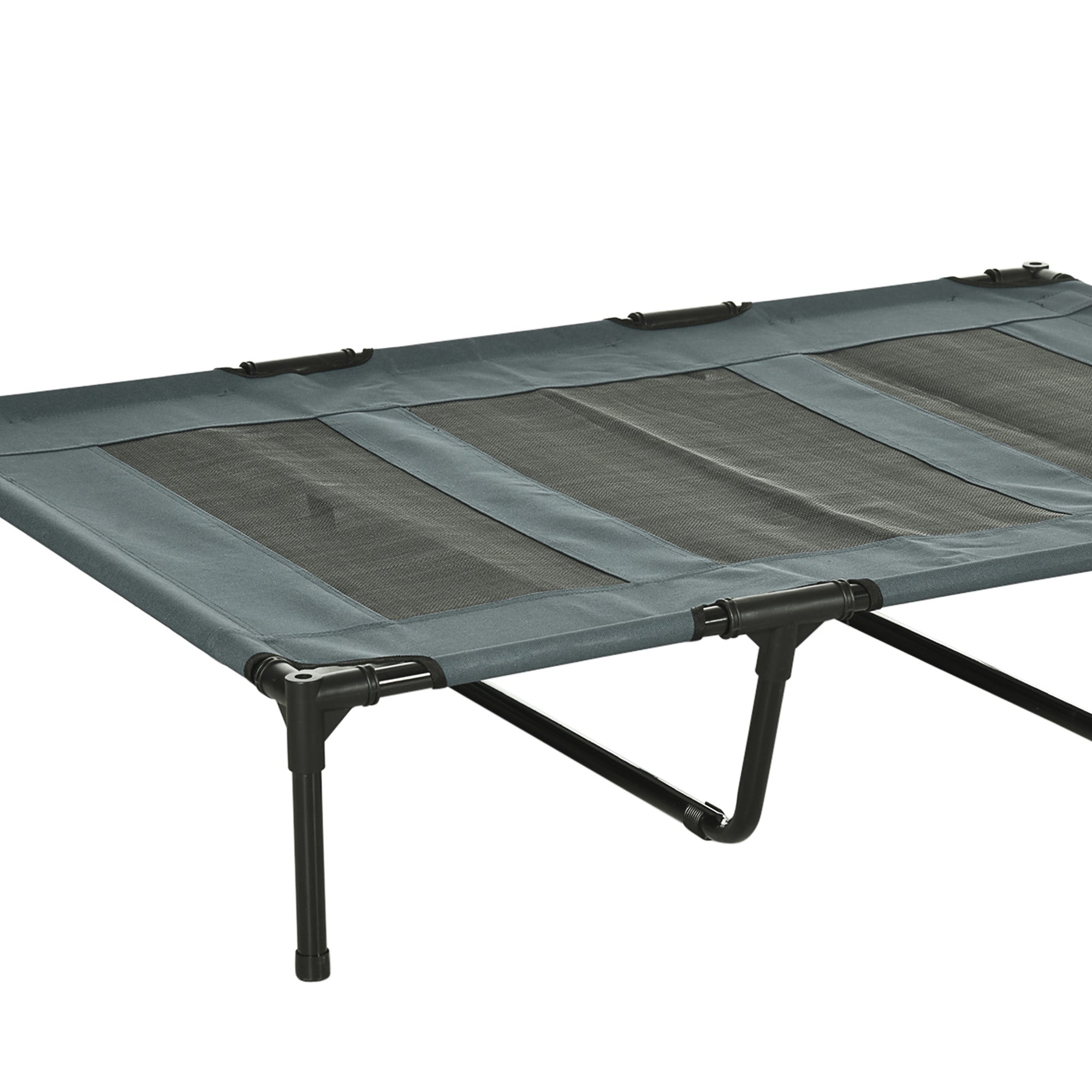 PawHut Elevated Dog Bed with Removable Canopy, Outdoor Dog Cot with UV Protection Canopy Shade, 48 inch Large Pet Bed for Camping, Gray