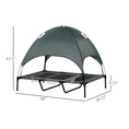 Load image into Gallery viewer, PawHut Elevated Dog Bed with Removable Canopy, Outdoor Dog Cot with UV Protection Canopy Shade, 48 inch Large Pet Bed for Camping, Gray