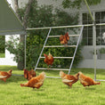 Load image into Gallery viewer, PawHut Chicken Perch for Coop, Wooden and Galvanized Steel Jungle Gym Roosting Bar Ladder for Backyard Poultry, 55" x 33.75"