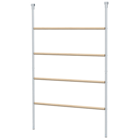 PawHut Chicken Perch for Coop, Wooden and Galvanized Steel Jungle Gym Roosting Bar Ladder for Backyard Poultry, 55" x 33.75"